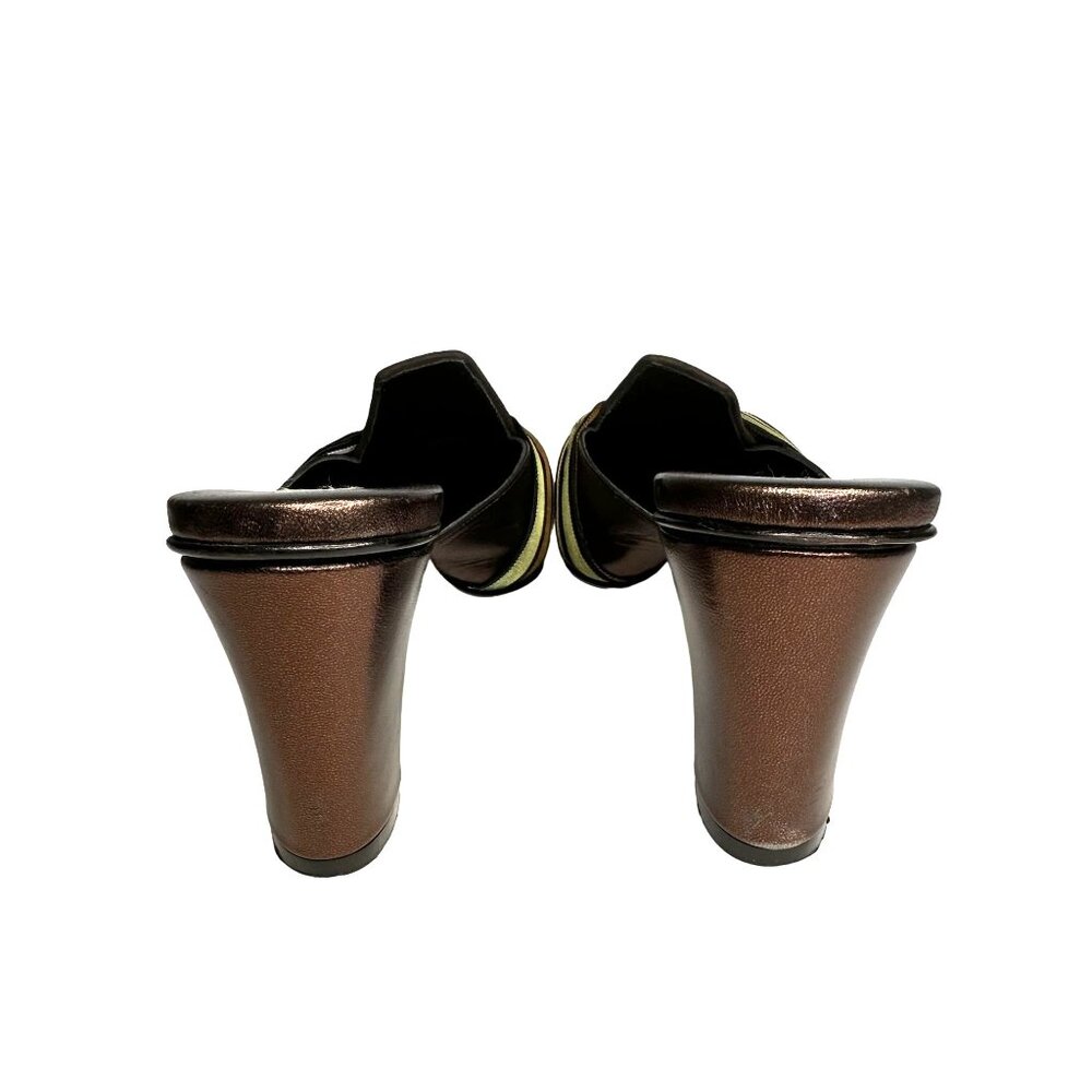 Olivia Rose Tal Black and Green Lace Mules - Picture 9 of 11